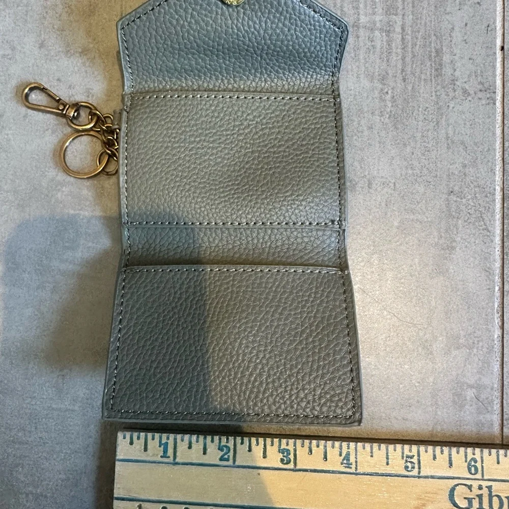Steve Madden Soft Sage Pebbled Faux Leather Keychain Wallet